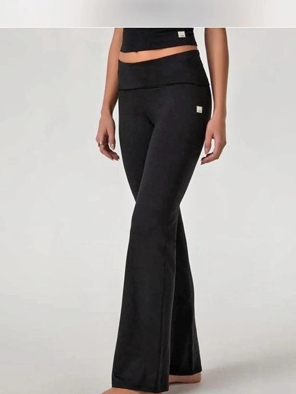 Vuori AllTheForm Black Foldover Flare Pant